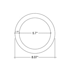 T9 8" Cicline Glass + PC Coating TRIPLE FIT Ballast, or AC Direct Single/Double (FROSTED LENS)