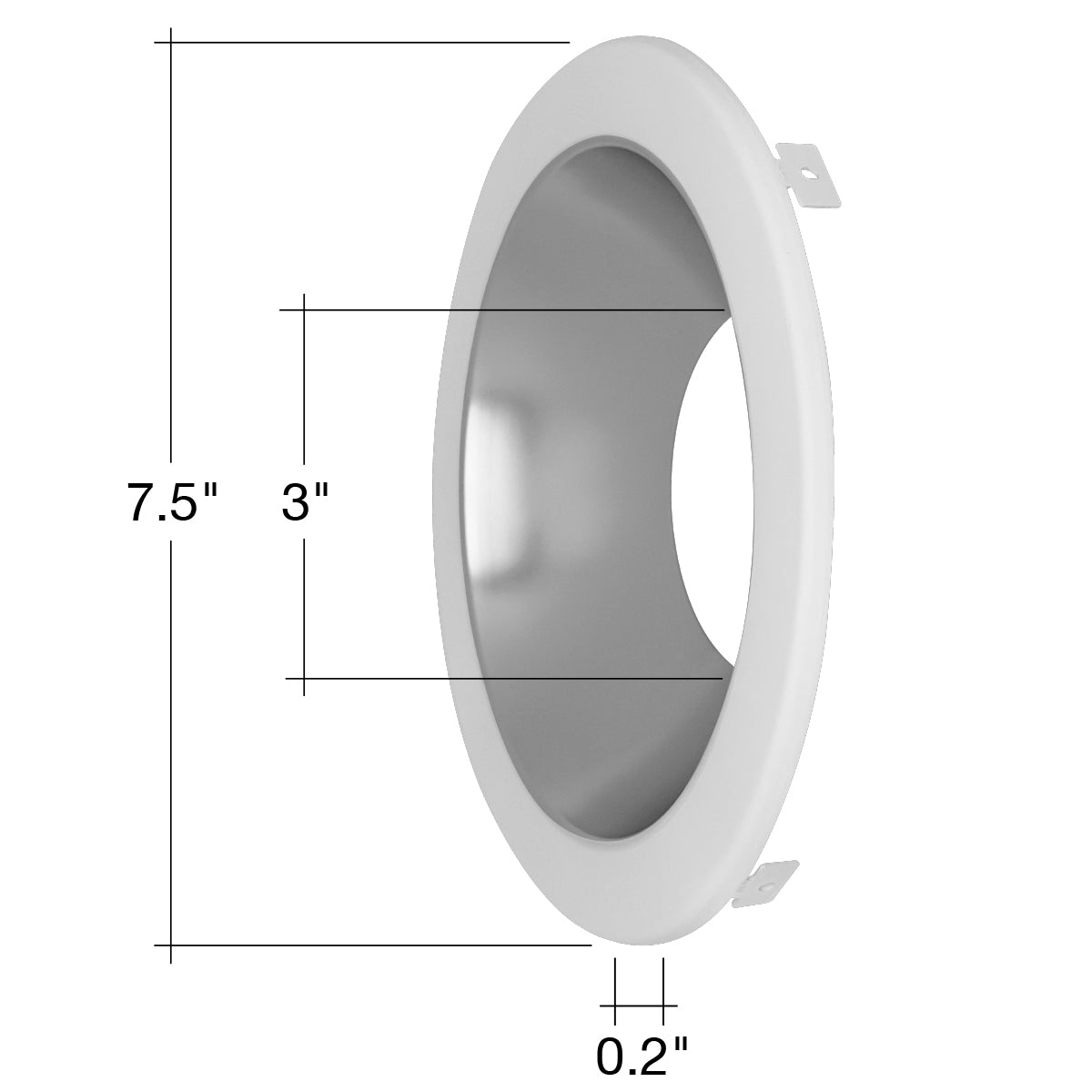 6" CMDEX: Clear-Specular Haze Reflector + White Trim