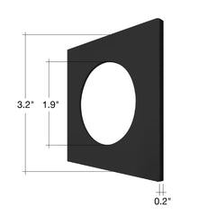 2" Black Smooth Square Trim