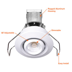 1" LV Round Gimbal Downlight: Mini-Line