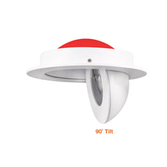 4" Floating Gimbal Downlight (Canless) White Round Module FIRE RATED