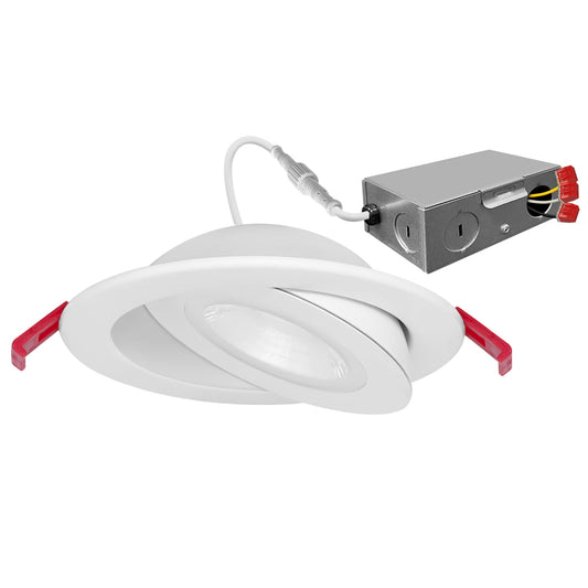 4" Floating Gimbal Downlight (Canless) White Round Module