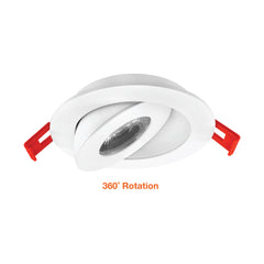 4" Floating Gimbal Downlight (Canless) White Round Module