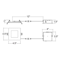 4" External J-Box Square Downlight: Slim-Line