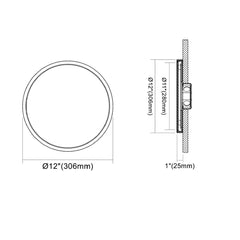 12" Surface Mount Round: Slim-Line