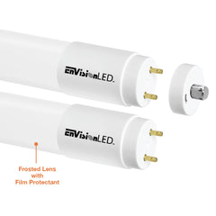 8 FT T8 Glass + PC Coating DUAL FIT Ballast, or AC Direct Double Sided (FROSTED) w/ FA8 Single Pin Sockets