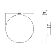 11" Round Surface Mount: Trimless-Line