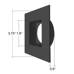 MDJBX-3: Black / White Square Smooth Trim