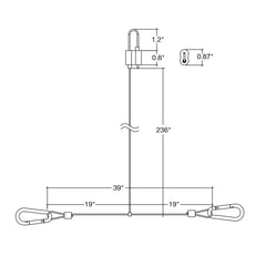 Suspension Kit: 20' Y-Shape, Loop Top, Carabiner Bottom (Adjustable Length)