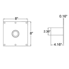 Tenon: Wall Mount Straight
4" Mounting Bracket Bronze Finish