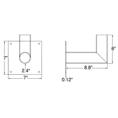 Tenon: Wall Mount 90 Degree Arm
7" Mounting Bracket Bronze Finish