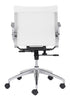 Glider Low Back Office Chair White Furniture Zuo 