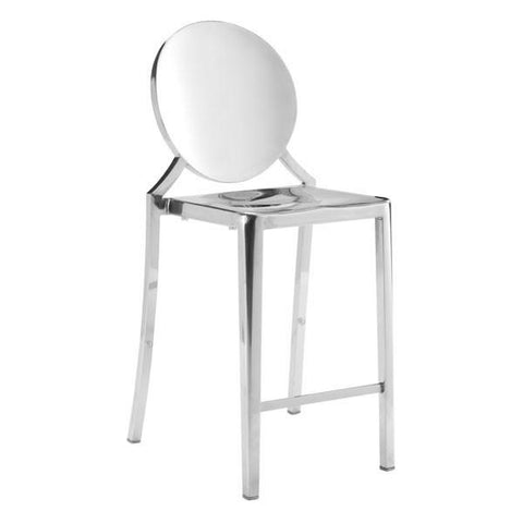 Eclispe Counter Chair Stainless Steel (Set of 2) Furniture Zuo 