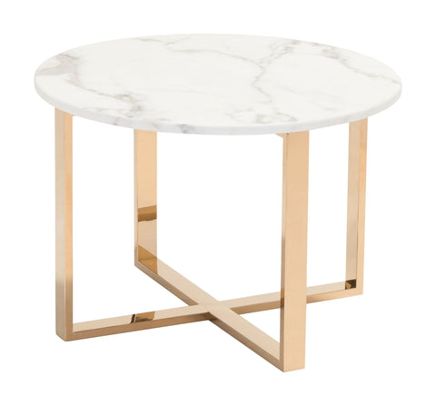 Globe End Table Stone & Gold Furniture Zuo 