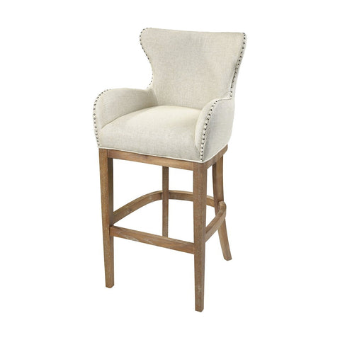 Roxie Cream Linen Bar chair Furniture Sterling 