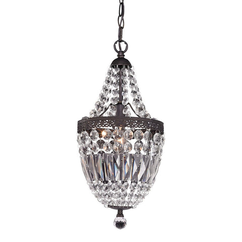 Morley Mini Chandelier In Dark Bronze And Clear Ceiling Sterling 