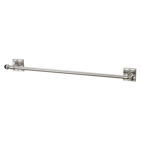 Brushed Steel 24" Towel Bar with Embossed Back Plates