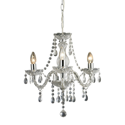 Theatre 3 Light Mini Chandelier In Clear Ceiling Sterling 
