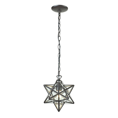 Star 1 Light Pendant In Clear Glass Ceiling Sterling 