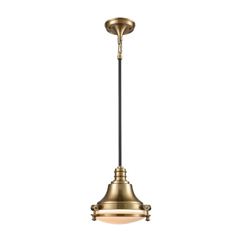 Riley 1 Light Pendant In Satin Brass And Oil Rubbed Bronze Ceiling Elk Lighting 