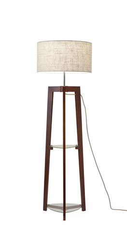 Henderson Shelf Floor Lamp - Walnut Lamps Adesso 