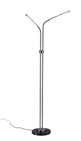 Hydra LED Brushed Steel Floor Lamp Lamps Adesso 