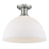 Hines 14" Semi-flush in Pewter with Opal Glass Ceiling Golden Lighting 
