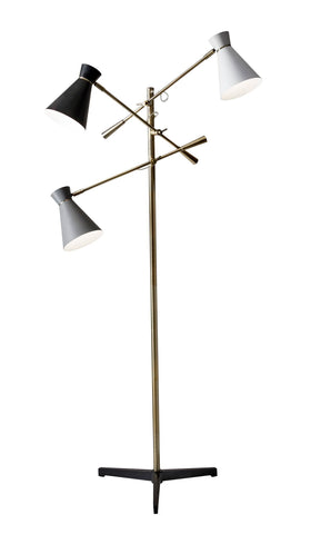 Lyle 3-Arm Antique Brass Modern Floor Lamp Lamps Adesso 