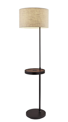 Oliver Black AdessoCharge Shelf Floor Lamp Lamps Adesso 