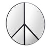 Paz 30-in Round Peace Sign Accent Mirror in Black Mirrors Varaluz 