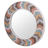 Jemma Waxed Colorful Chevron Wood Round Mirror Mirrors Varaluz 