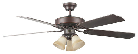52" Heritage Home Ceiling Fan w/Light Kit - Oil Rubbed Bronze