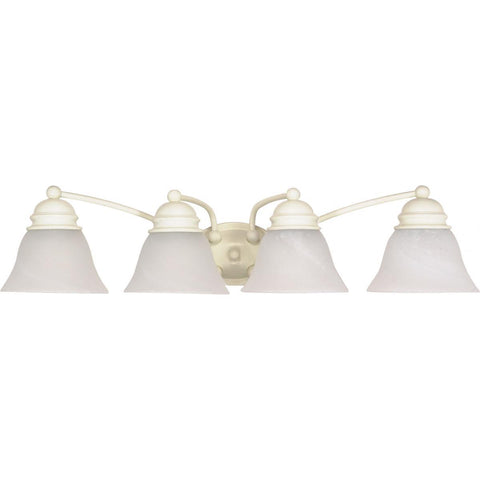 Empire 4 Light 29" Vanity with Alabaster Glass Bell Shades Wall Nuvo Lighting 