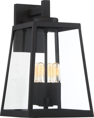 Halifax 4 Light Large Lantern - Matte Black with Clear Glass