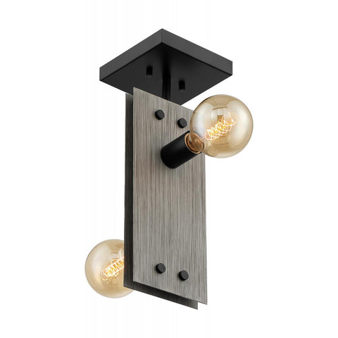 Stella 2 Light Semi-Flush with Driftwood and Black Accents Finish