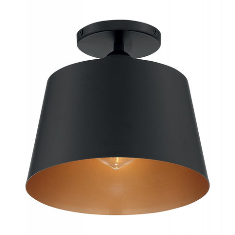 Motif 1 Light Semi-Flush with Black and Gold Accents Finish