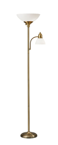 Glenn Combo Floor Lamp - Antique Brass Lamps Adesso 