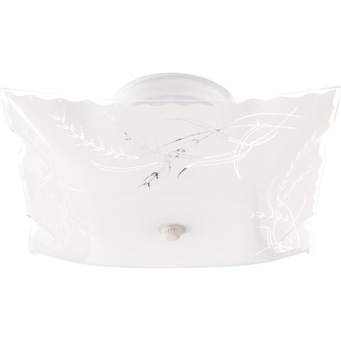 2 Light 12" Ceiling Fixture Square Wheat / Ruffled Edge Ceiling Nuvo Lighting 