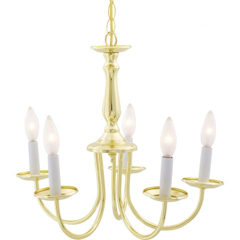 5 Light 18" Chandelier with Candlesticks Ceiling Nuvo Lighting 