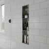 8 x 36 Polished Stainless Steel Vertical Triple Shelf Bath Shower Niche