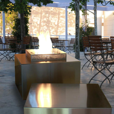 Outdoor Fire Cube Stainless Steel - Natural Gas Fireplaces Spark 