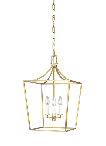 Southold Burnished Brass 3-Light Lantern Ceiling Feiss 