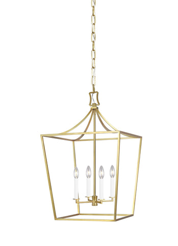 Southold Burnished Brass 4-Light Lantern Ceiling Feiss 