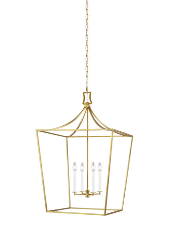 Southold Burnished Brass 4-Light Lantern Ceiling Feiss 