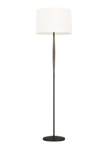 Ferrelli Weathered Oak Wood / Aged Pewter 1 - Light Floor Lamp Lamps Feiss 