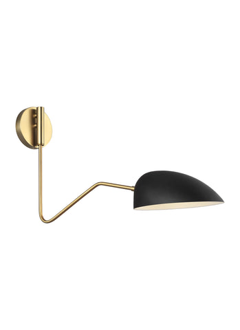 Jane Midnight Black / Burnished Brass 1-Light Wall Sconce Wall Feiss 