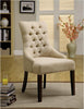 Lola Tufted Flax Fabric Accent Chair Ivory (Set of 2) Furniture Enitial Lab 