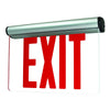 Red LED Edge-Lit Exit Sign w/Battery Backup - Aluminum Architectural Nora Lighting Mirrored Acrylic 