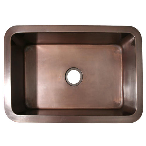 Copperhaus Rectangular Undermount Sink with a Smooth Texture and 3 «" Center Drain