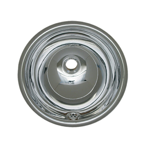 Decorative Smooth Round Drop-in Basin with Overflow and a 1 1/4" Center Drain
